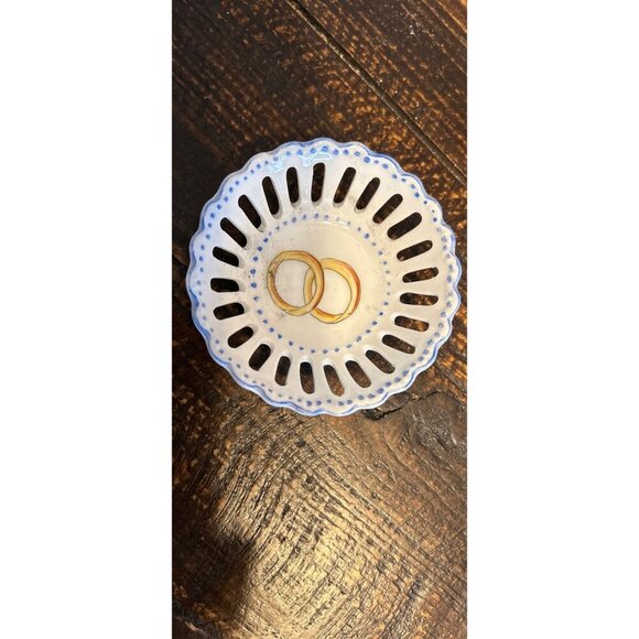 Ann Marie Murray Ring Dish Handpainted Porcelain Decorative Blue & White Detaili - Picture 6 of 6